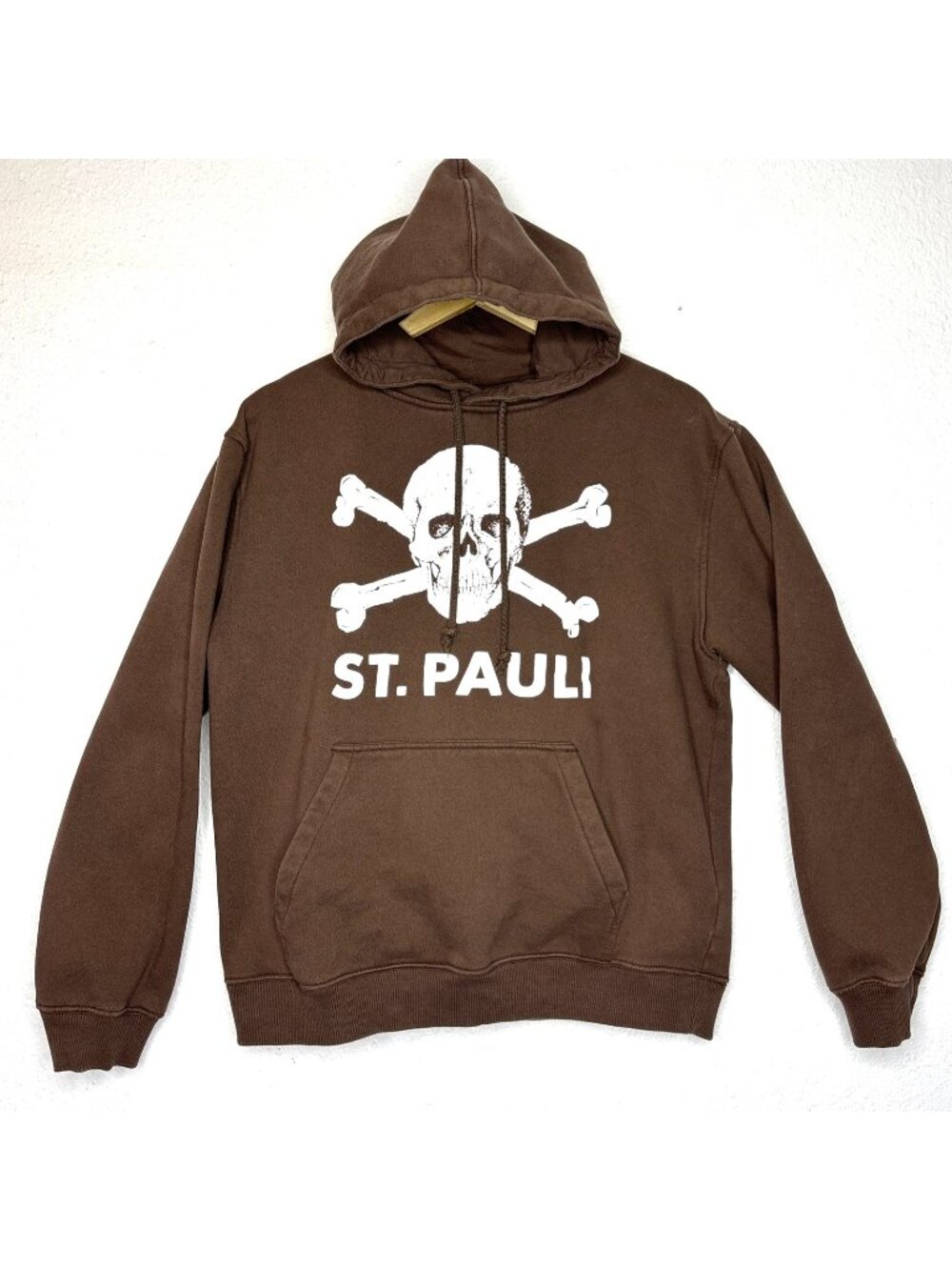 Vintage St.Pauli 90s Skull & Crossbones Graphic Hoodie Men’s Size L Brown RARE